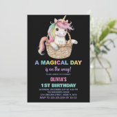 Invitations d'anniversaire de la licorne (Debout devant)