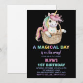 Invitations d'anniversaire de la licorne (Devant / Derrière)