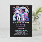 Invitations d'anniversaire de la licorne (Debout devant)