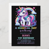 Invitations d'anniversaire de la licorne (Devant / Derrière)