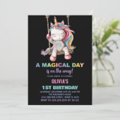 Invitations d'anniversaire de la licorne (Debout devant)