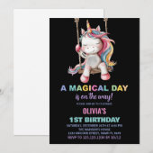 Invitations d'anniversaire de la licorne (Devant / Derrière)
