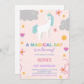 Invitations d'anniversaire de la licorne (Devant / Derrière)