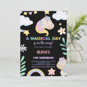 Invitations d'anniversaire de la licorne (Debout devant)
