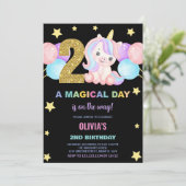 Invitations d'anniversaire de la licorne du 2e ann (Debout devant)