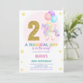 Invitations d'anniversaire de la licorne du 2e ann (Debout devant)