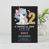 Invitations d'anniversaire de la licorne du 2e ann (Debout devant)