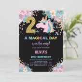Invitations d'anniversaire de la licorne du 2e ann (Debout devant)