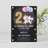 Invitations d'anniversaire de la licorne du 2e ann (Debout devant)