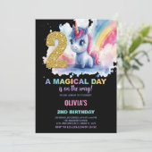 Invitations d'anniversaire de la licorne du 2e ann (Debout devant)