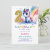Invitations d'anniversaire de la licorne du 2e ann (Debout devant)