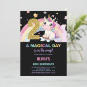 Invitations d'anniversaire de la licorne du 2e ann (Debout devant)