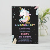 Invitations d'anniversaire de la licorne du 2e ann (Debout devant)