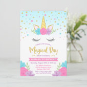 Invitations d'anniversaire de la licorne magique (Debout devant)