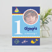 Invitations d'anniversaire de la mer (Debout devant)