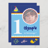 Invitations d'anniversaire de la mer (Devant / Derrière)