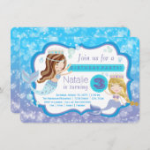 Invitations d'anniversaire de la mignonne sirène (Devant / Derrière)