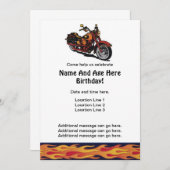 Invitations d'anniversaire de la moto (Devant / Derrière)
