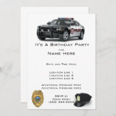 Invitations d'anniversaire de la police (Devant / Derrière)
