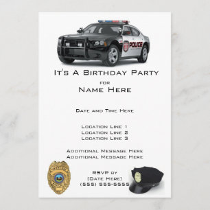 Invitations d'anniversaire de la police