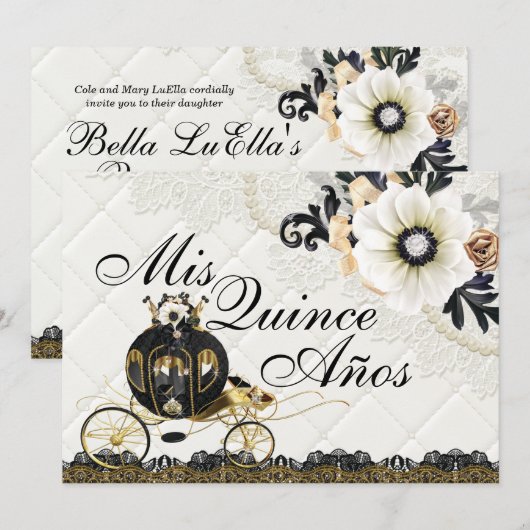 Invitations d'anniversaire de la Quinceanera Sweet (Devant / Derrière)