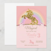 Invitations d'anniversaire de la Unicorne (Devant / Derrière)