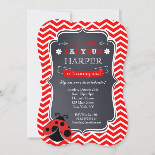 Invitations d'anniversaire de Ladybug (Devant)