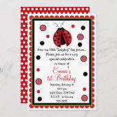 Invitations d'anniversaire de Ladybug (Devant / Derrière)