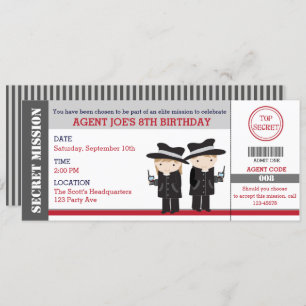 Invitations d'anniversaire de l'agent secret / Spy