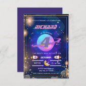 Invitations d'anniversaire de l'astronaute (Devant / Derrière)