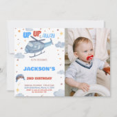 Invitations d'anniversaire de l'avion Blue Grey av (Devant)