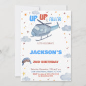 Invitations d'anniversaire de l'avion Blue Grey Or (Devant)