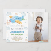 Invitations d'anniversaire de l'avion Blue Orange  (Devant)