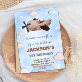 Invitations d'anniversaire de l'avion Brown