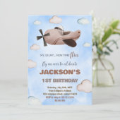 Invitations d'anniversaire de l'avion Brown (Debout devant)