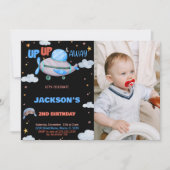 Invitations d'anniversaire de l'avion Brown avec p (Devant)