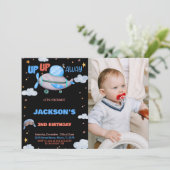 Invitations d'anniversaire de l'avion Brown avec p (Debout devant)