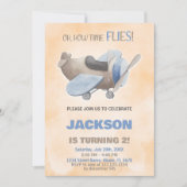 Invitations d'anniversaire de l'avion Brown Grey (Devant)