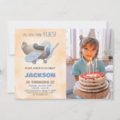 Invitations d'anniversaire de l'avion Brown Gris a (Devant)