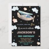 Invitations d'anniversaire de l'avion Brown vert n (Devant)