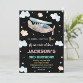 Invitations d'anniversaire de l'avion Brown vert n (Debout devant)