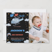 Invitations d'anniversaire de l'avion noir avec ph (Devant)