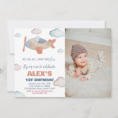 Invitations d'anniversaire de l'avion Orange avec (Devant)