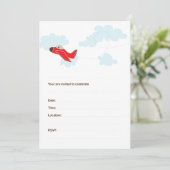 INVITATIONS D'ANNIVERSAIRE DE L'AVION - ROUGE (Debout devant)