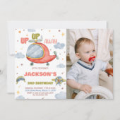 Invitations d'anniversaire de l'avion Vert avec ph (Devant)