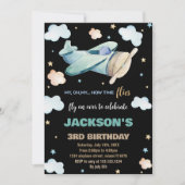 Invitations d'anniversaire de l'avion Vert Brown n (Devant)
