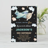 Invitations d'anniversaire de l'avion Vert Brown n (Debout devant)