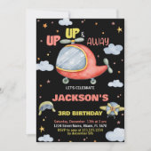 Invitations d'anniversaire de l'avion Vert Rouge N (Devant)