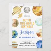 Invitations d'anniversaire de l'espace extra-atmos (Devant)