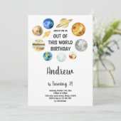 Invitations d'anniversaire de l'espace extra-atmos (Debout devant)
